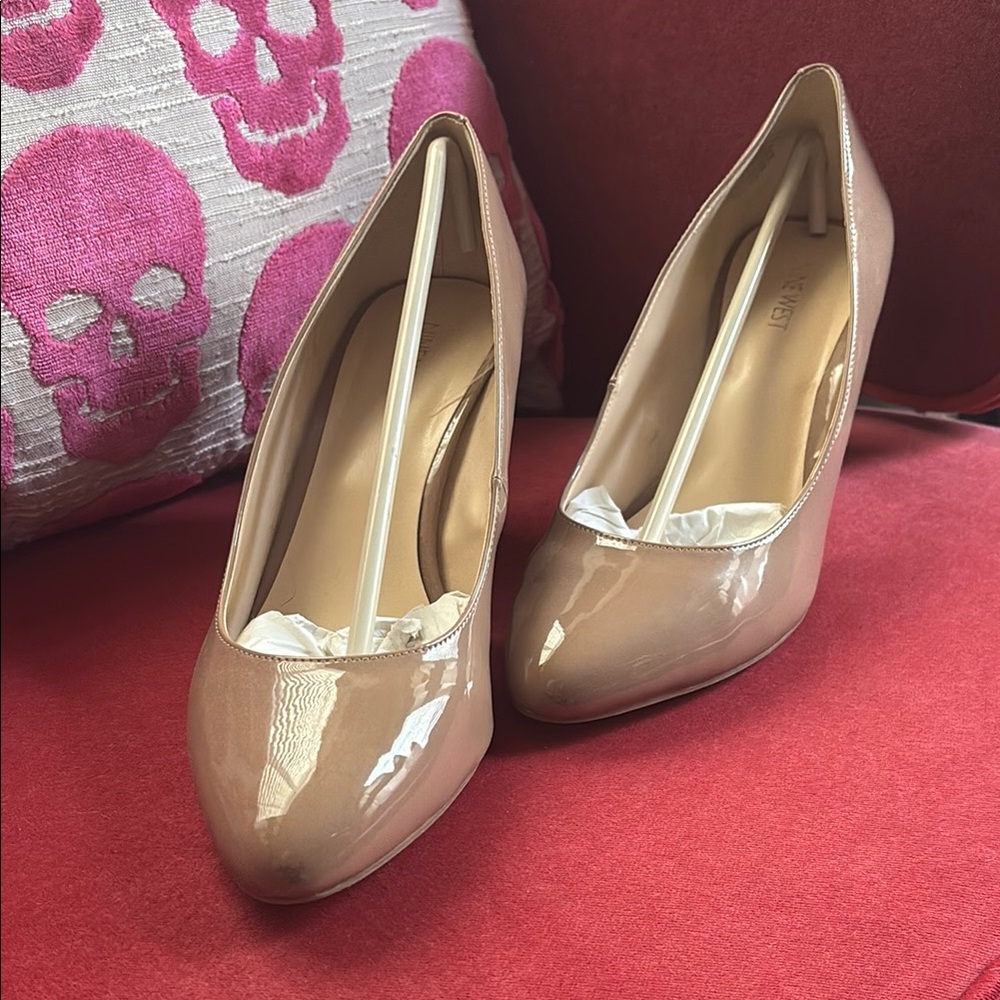 Nine West Nude Patent Leather Heels